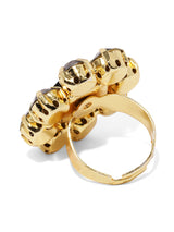 Women's Black Dazzling Stones Embellished Contemporary Adjustable Ring-ZPFK8705