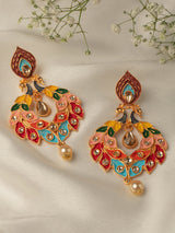 Women's Multicolor Peacock Design Dangle Earring-ZPFK8771