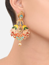 Women's Multicolor Peacock Design Dangle Earring-ZPFK8771