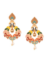 Women's Multicolor Peacock Design Dangle Earring-ZPFK8771