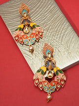 Women's Multicolor Peacock Design Dangle Earring-ZPFK8771