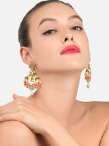 Women's Multicolor Peacock Design Dangle Earring-ZPFK8771