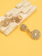 Women's Gold Tone Kundan Traditional Dual Finger Rings - Pack of 2