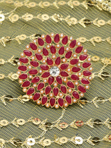 Women's Pink Stones Studded Flower Shape Traditional Ring-ZPFK9148