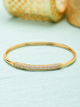 Women's Gold Tone Contemporary Cubic Zirconia Kada Style Bracelet