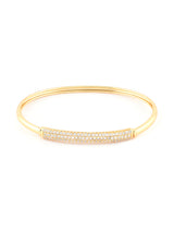 Women's Gold Tone Contemporary Cubic Zirconia Kada Style Bracelet