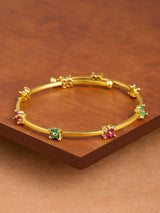 Women's Gold Tone Cubic Zirconia Contemporary Style Kada
