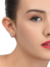 Women's Cubic Zirconia Diamonds and Pearls Contemporary Stud Earrings - Pack of 3