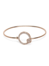 Women's Rose Gold Cubic Zirconia Contemporary Bangle Style Brass Kada