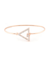 Women's Rose Gold Cubic Zirconia Contemporary Bangle Style Brass Kada-ZPFK9950