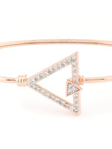 Women's Rose Gold Cubic Zirconia Contemporary Bangle Style Brass Kada-ZPFK9950
