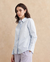 Women's Zquib Grey Cuffed Sleeve Collared Neck Regular Fit Graphic Print Shirt