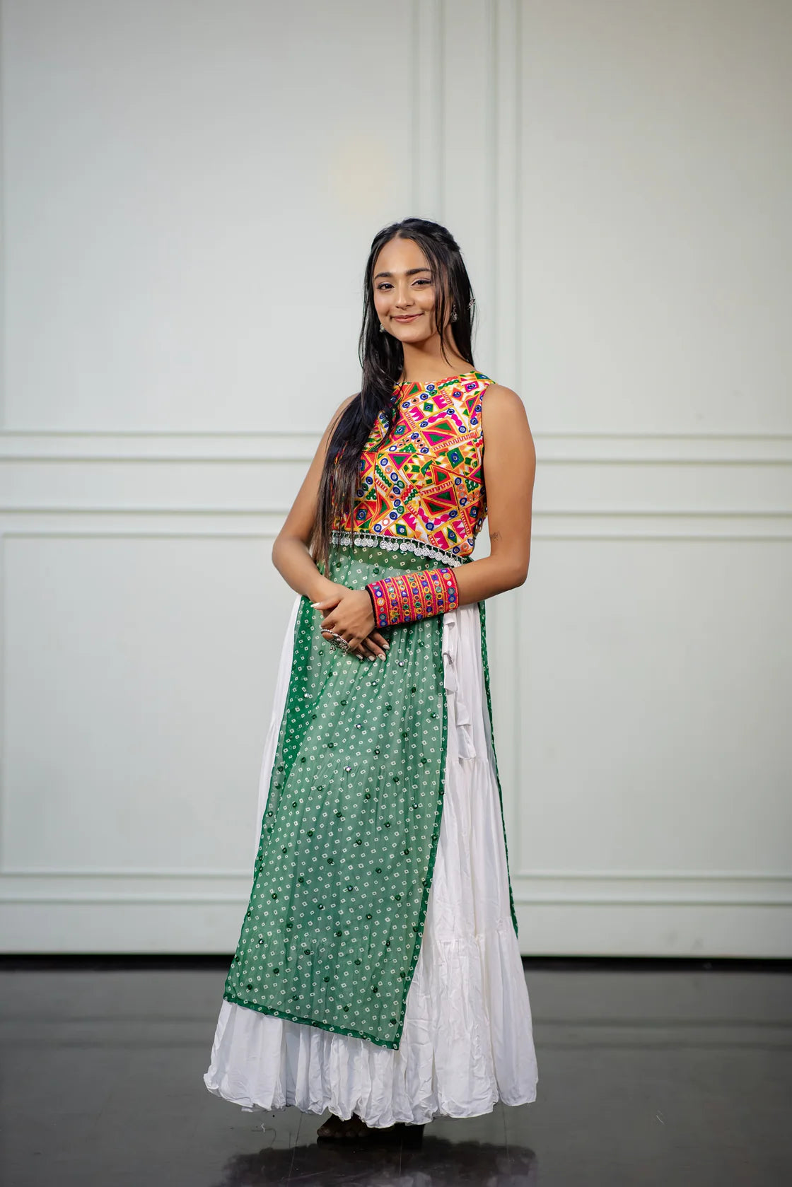 Women's Green Embroidered Festive Wear Kurti