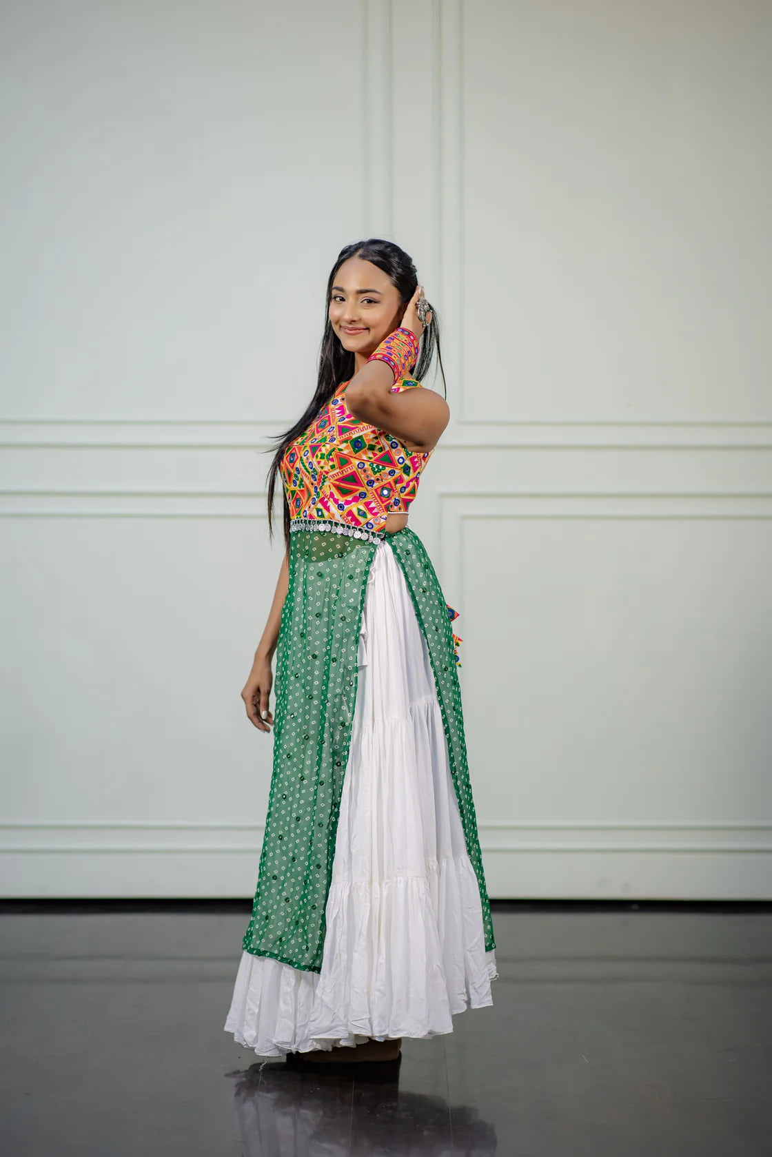 Women's Green Embroidered Festive Wear Kurti