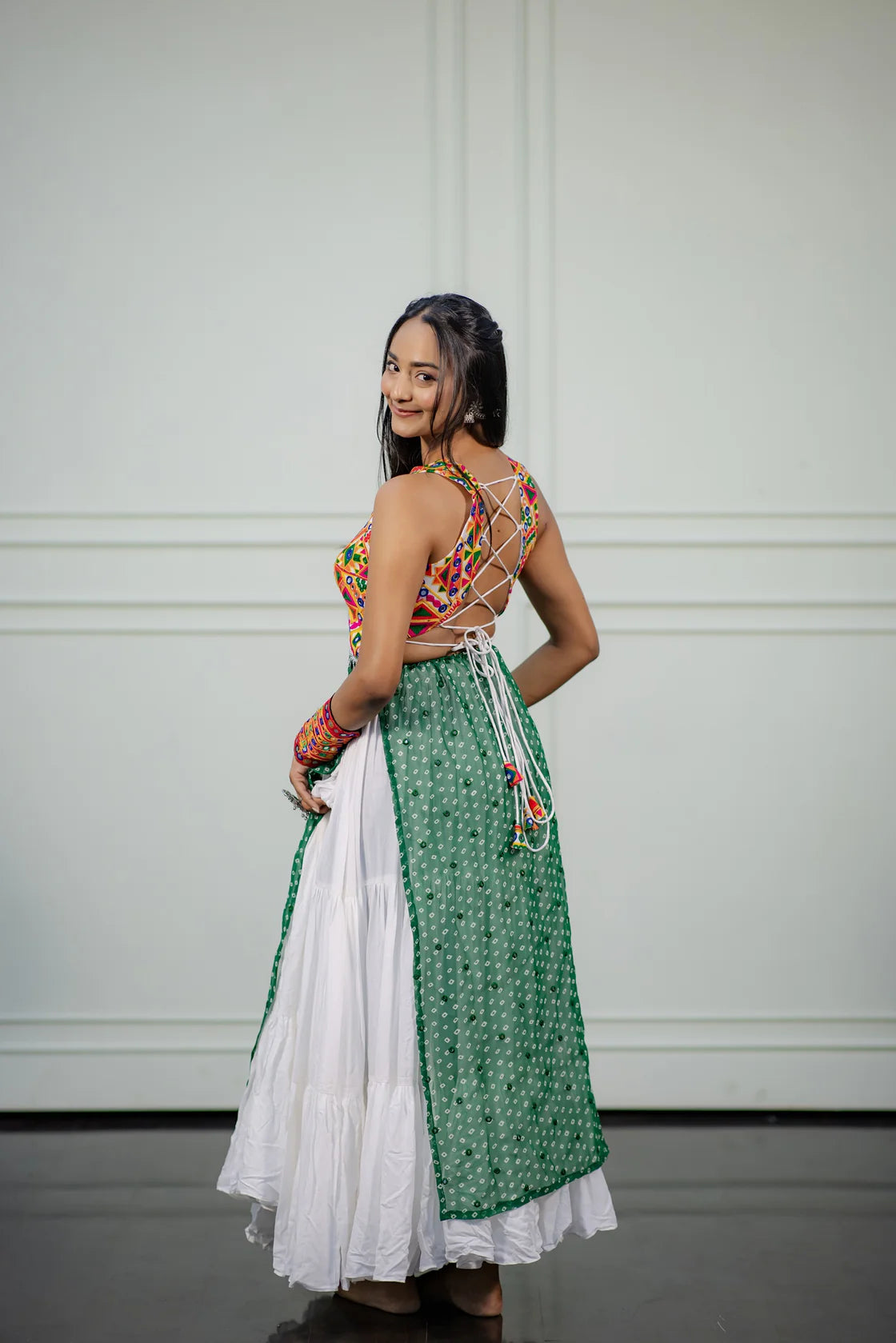 Women's Green Embroidered Festive Wear Kurti