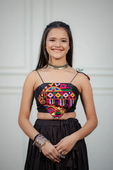 Women's Black Embroidered Festive Wear Blouse