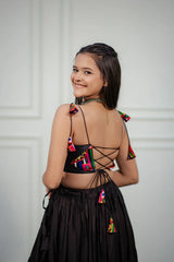 Women's Black Embroidered Festive Wear Blouse