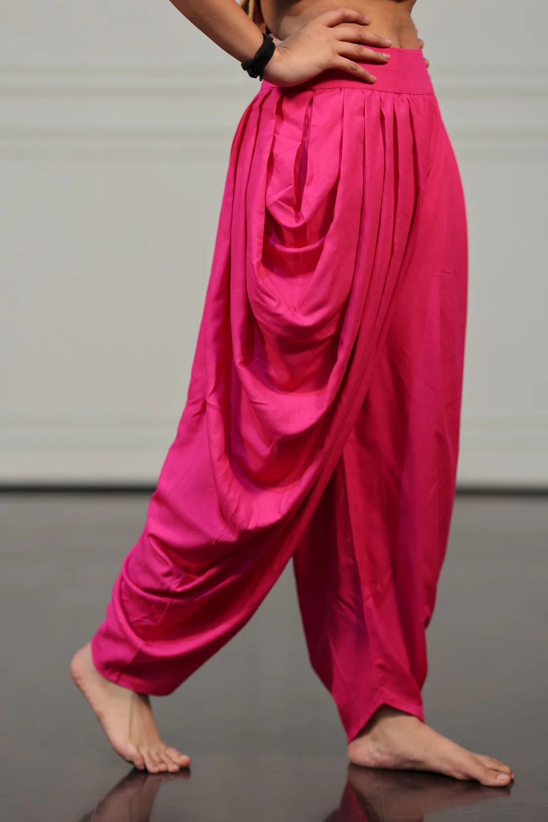 Women's Pink Solid Festive Wear Dhoti