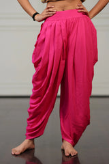 Women's Pink Solid Festive Wear Dhoti