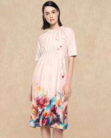 Women's Multicolor Party Half Sleeves Dress