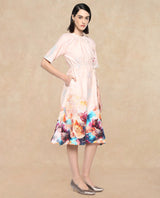 Women's Multicolor Party Half Sleeves Dress