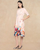 Women's Multicolor Party Half Sleeves Dress