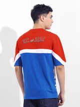 Men's Red Casual Printed Half Sleeves Tshirt