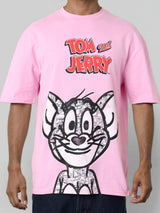 Men's Boxy Tom & Jerry Printed Round Neck Tshirt