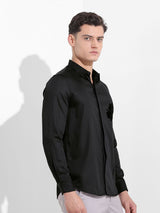 Men's Black Casual Printed Full Sleeves Shirt