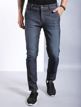 Men's Slim Fit Solid Mid Rise Jeans