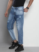 Men's Dad Fit Distressed Mid Rise Jeans