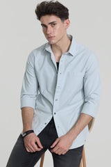 Men's Blue Casual Slim Fit Solid Full Sleeves Shirt