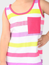 Girls Multicolor Casual Printed Regular Fit Sleeveless Clothing Set
