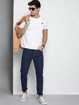 Men's Slim Fit Solid Mid Rise Stretchable Jeans