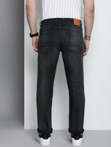 Men's Slim Straight Fit Solid Mid Rise Stretchable Jeans