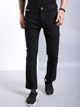 Men's Bootcut Laser Placement Print Mid Rise Stretchable Jeans