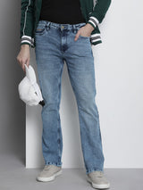 Men's Bootcut Solid Mid Rise Stretchable Jeans