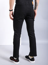 Men's Bootcut Laser Placement Print Mid Rise Stretchable Jeans