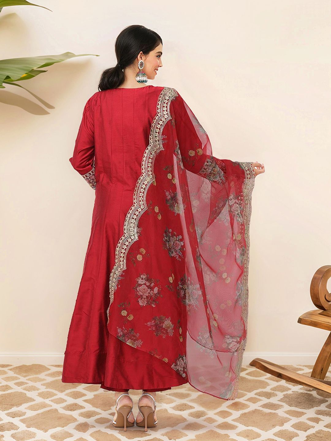 Women's Red Kurta Set with Duppatta