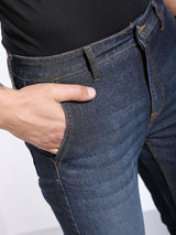 Men's Slim Fit Solid Mid Rise Jeans