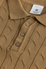 Men's Brown Casual Slim Fit Printed Half Sleeves Polo Tshirt