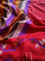 Women's Red Handloom Cotton Saree