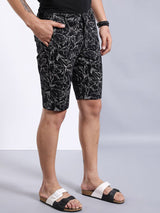 Men's Slim Fit Printed Mid Rise Shorts
