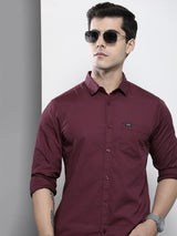Men's Slim Fit Solid Full Sleeves Spread Collar Casual Shirt