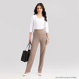 Women's Brown Solid Sports High Rise Pant
