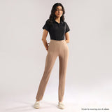 Women's Brown Formal Solid Pant