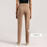 Women's Brown Formal Solid Pant