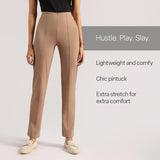 Women's Brown Formal Solid Pant