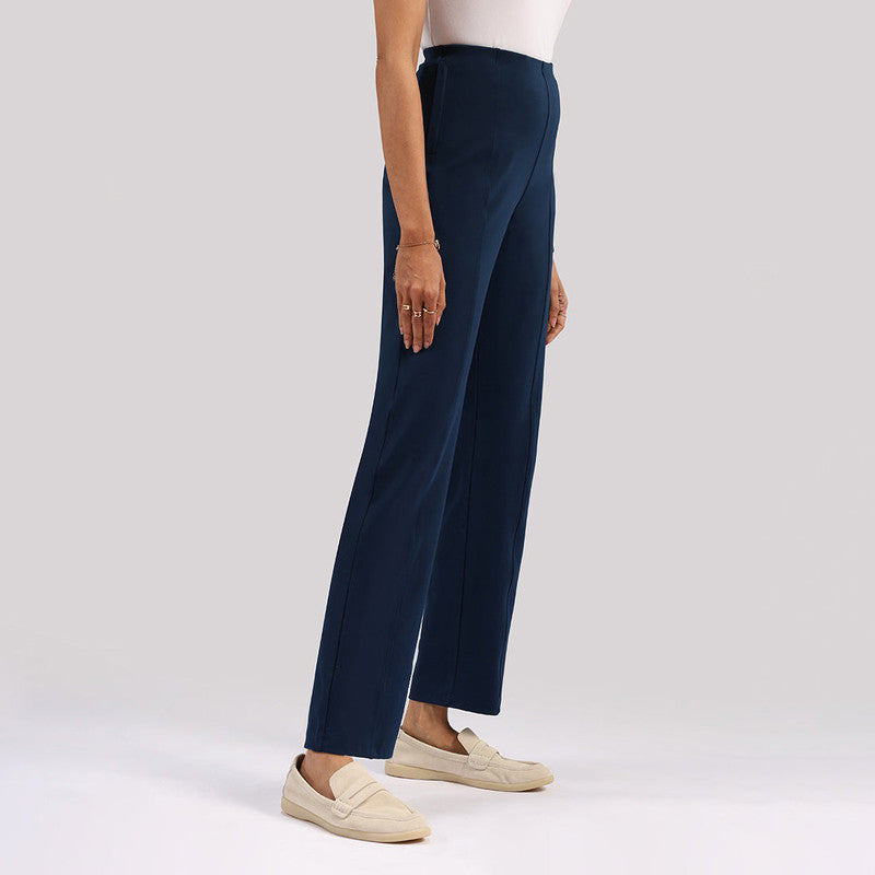 Women's Green Solid Sports High Rise Pant