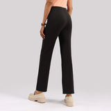 Women's Black Solid Sports High Rise Pant - Tall